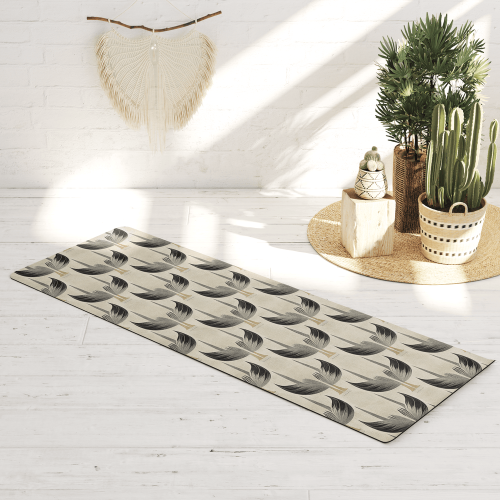 Art Deco Feathers Boho Vegan Suede Yoga Mat - The Boho Berry