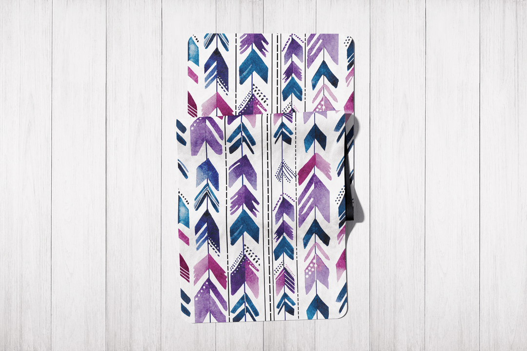 Aztec Feathers Boho Vegan Suede Yoga Mat - The Boho Berry