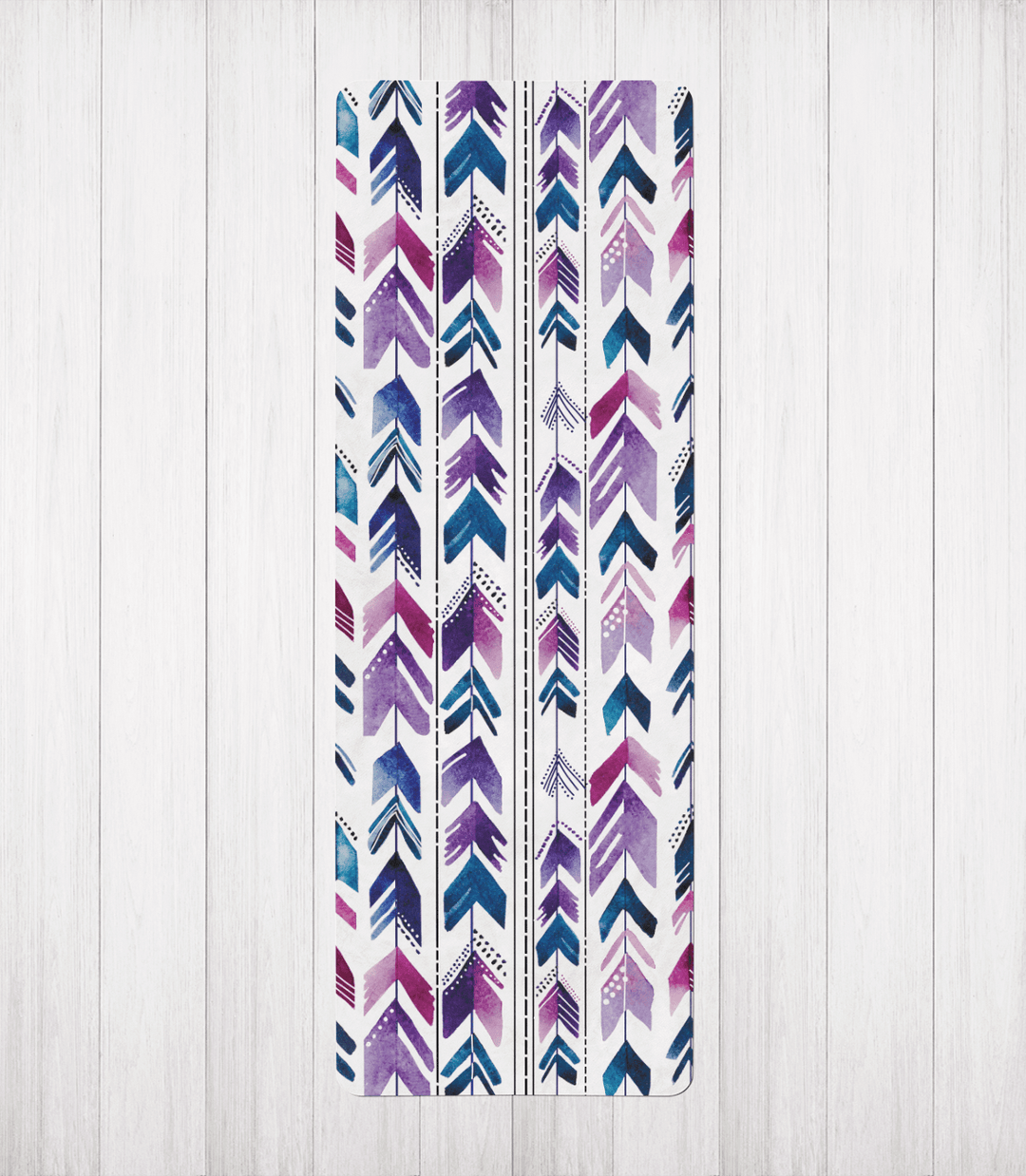 Aztec Feathers Boho Vegan Suede Yoga Mat - The Boho Berry