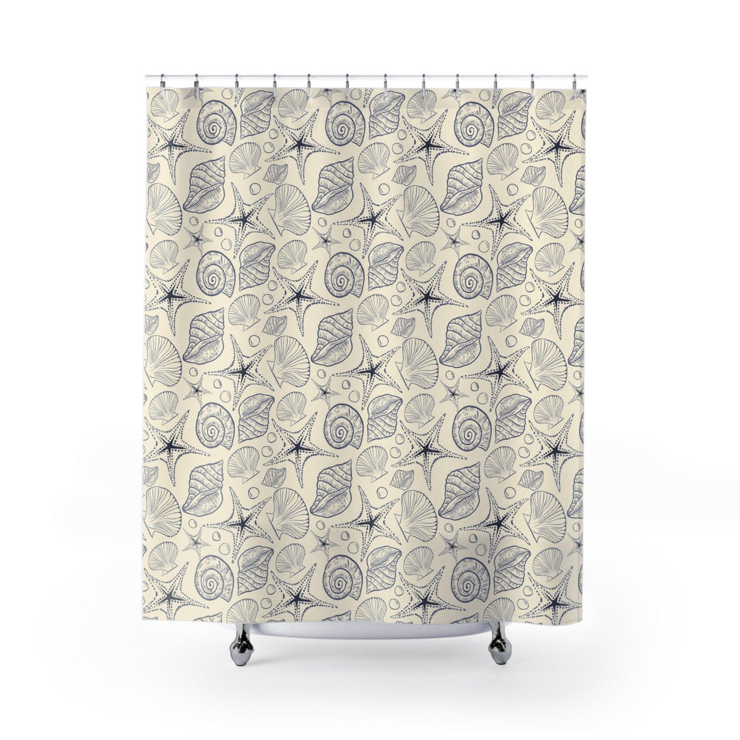 Blue Seashells Boho Shower Curtain - The Boho Berry