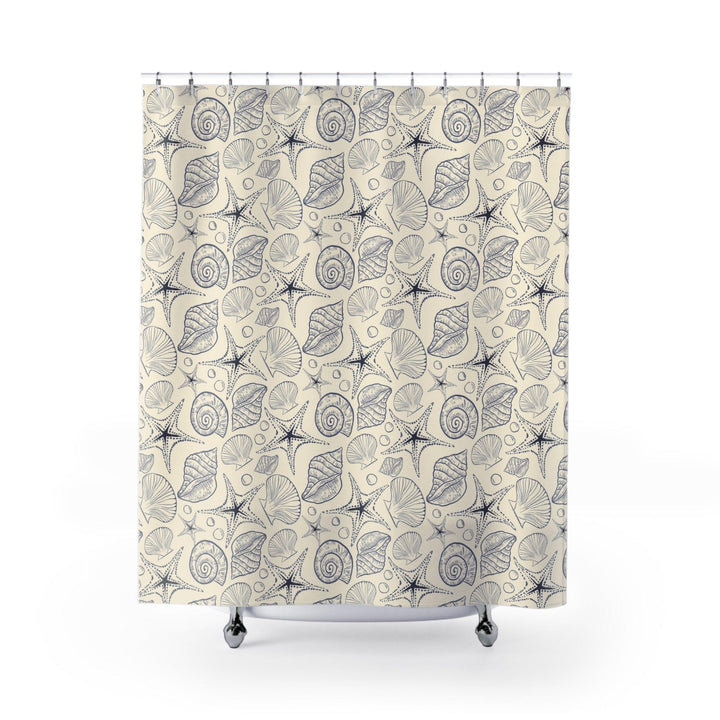 Blue Seashells Boho Shower Curtain - The Boho Berry