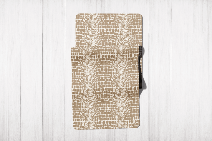 Champagne Animal Print Boho Vegan Suede Yoga Mat - The Boho Berry