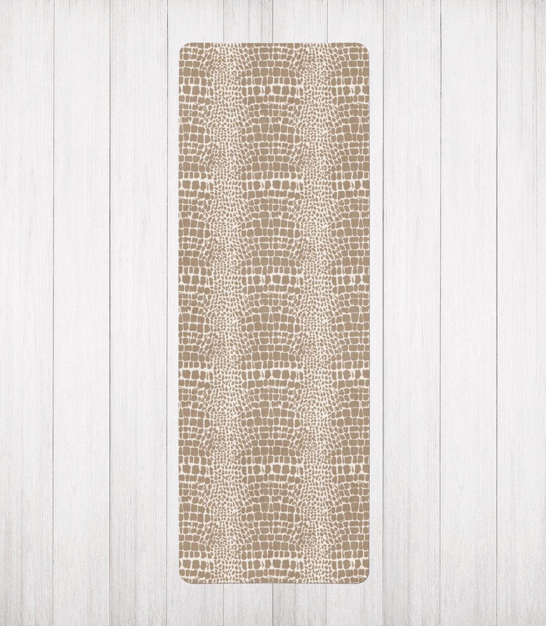 Champagne Animal Print Boho Vegan Suede Yoga Mat - The Boho Berry