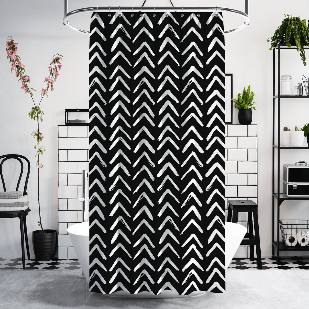 Mudcloth Black-White Boho Shower Curtain - The Boho Berry