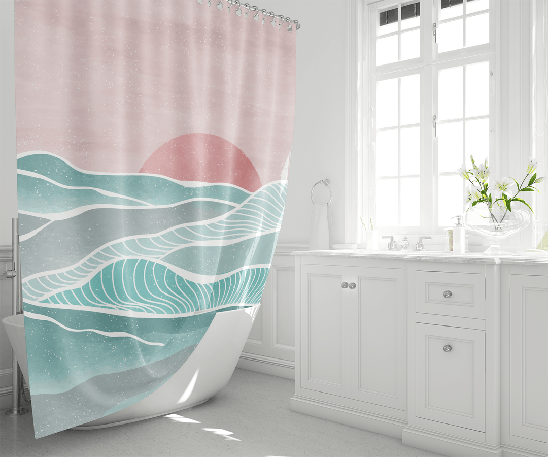 Ocean Sunset Boho Shower Curtain - The Boho Berry