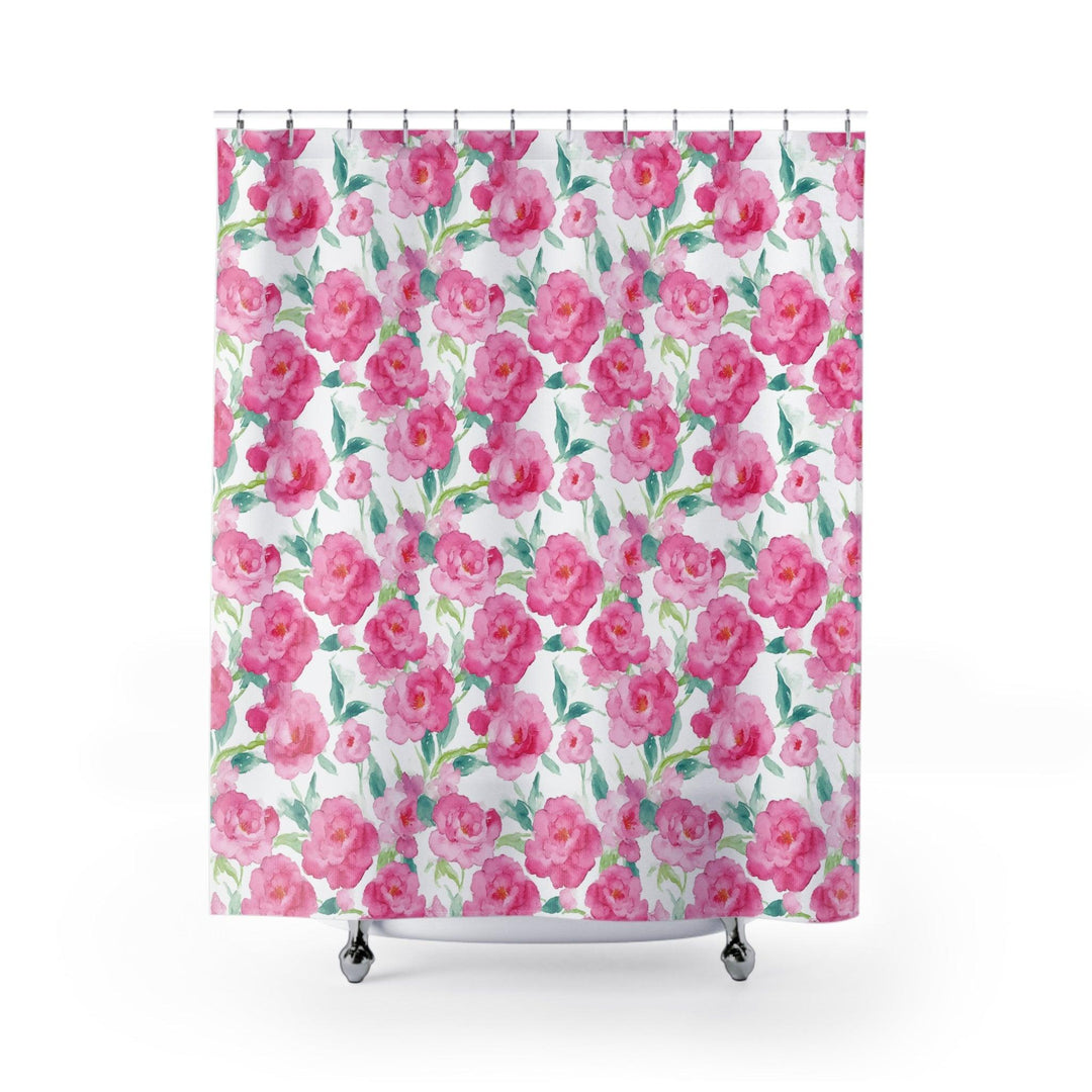 Pink Watercolor Roses Boho Shower Curtain - The Boho Berry