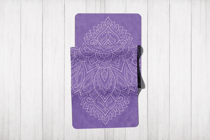 Purple Mandala Boho Vegan Suede Yoga Mat - The Boho Berry