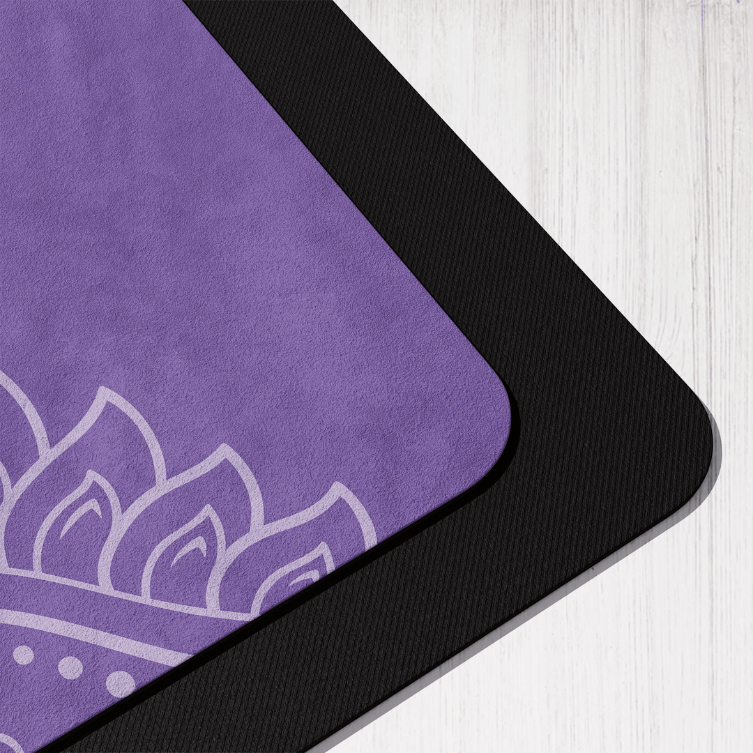 Purple Mandala Boho Vegan Suede Yoga Mat - The Boho Berry