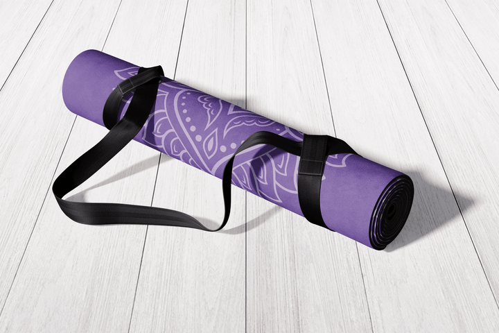 Purple Mandala Boho Vegan Suede Yoga Mat - The Boho Berry