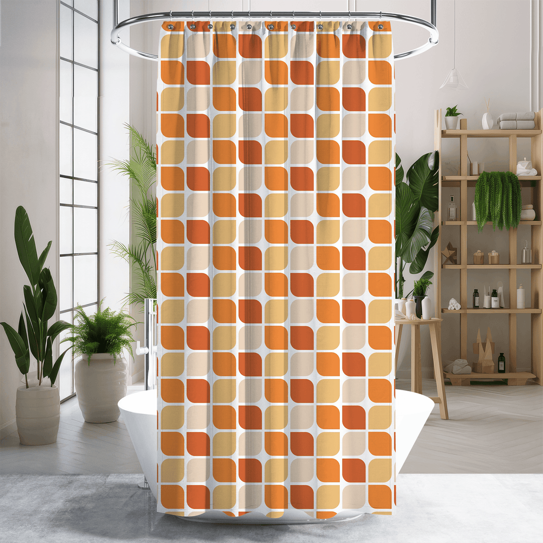 Retro Orange Boho Shower Curtain - The Boho Berry