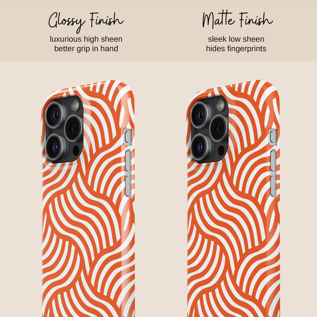 two iphone cases with different patterns on them