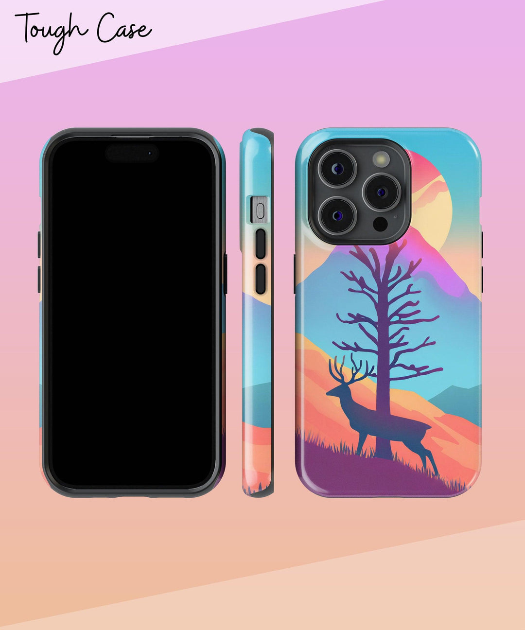 a phone case with an image of a deer