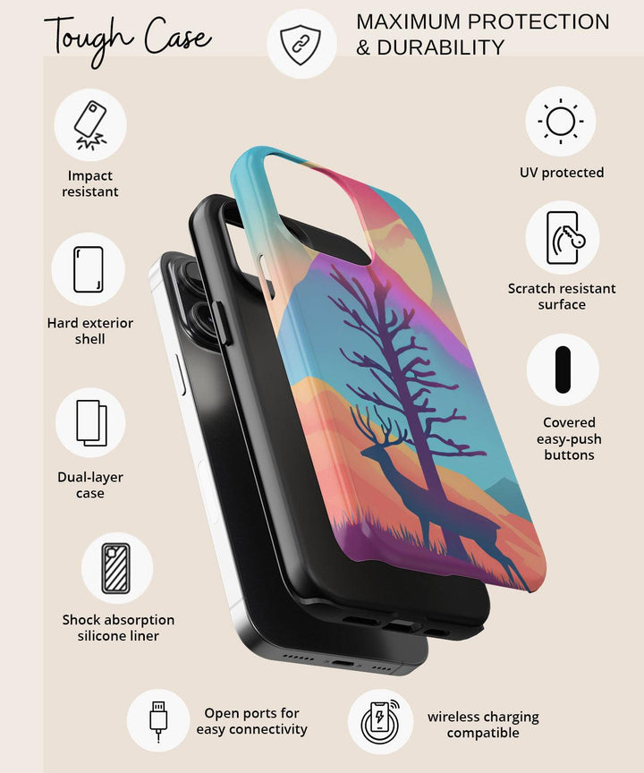 a phone case with an image of a tree on it